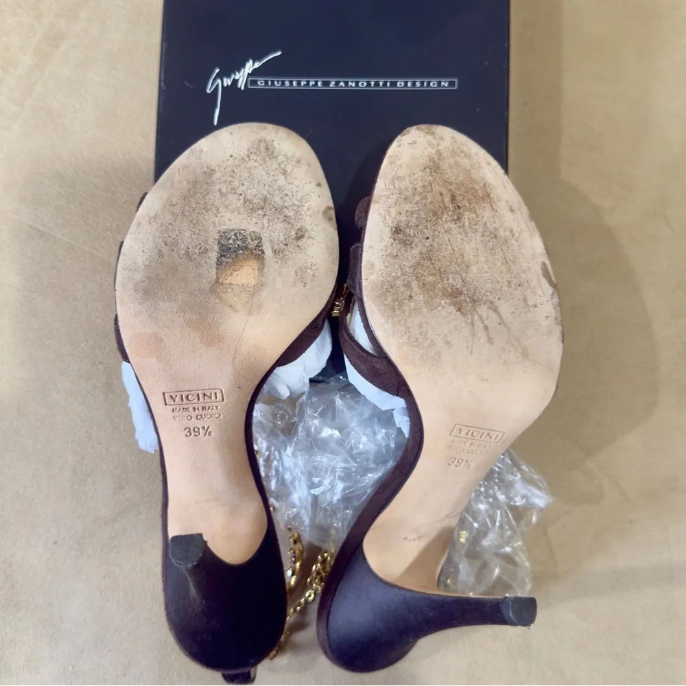 Giuseppe Zanotti Brown and Gold Sandals - Picture 13 of 16